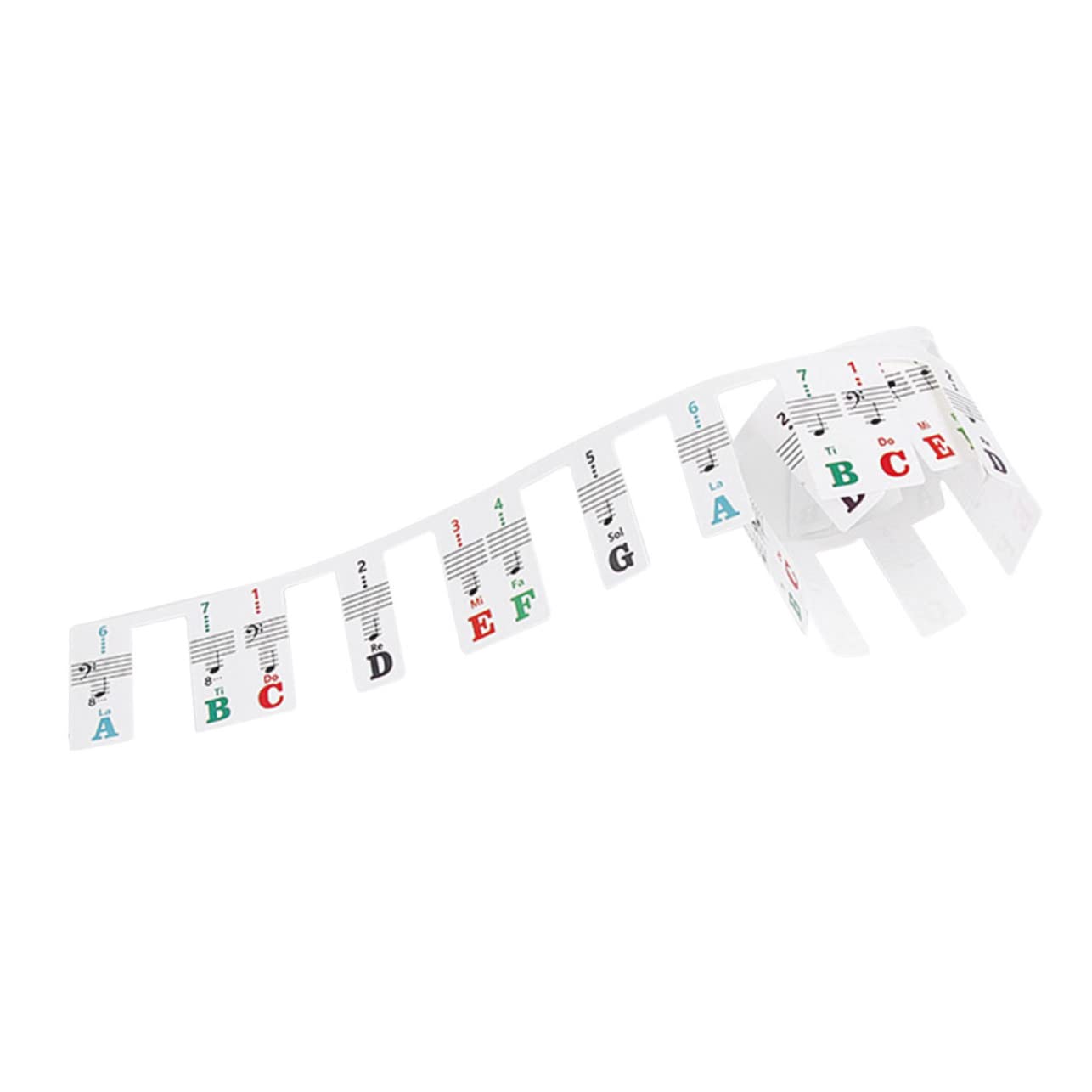 Adesivi per Tastiera Piano 88 Tasti in Pvc Non Adesivi, Facili da Usare e Rimuovere, Strisce Note Musicali per Guida Tasti Professionale e Pratica
