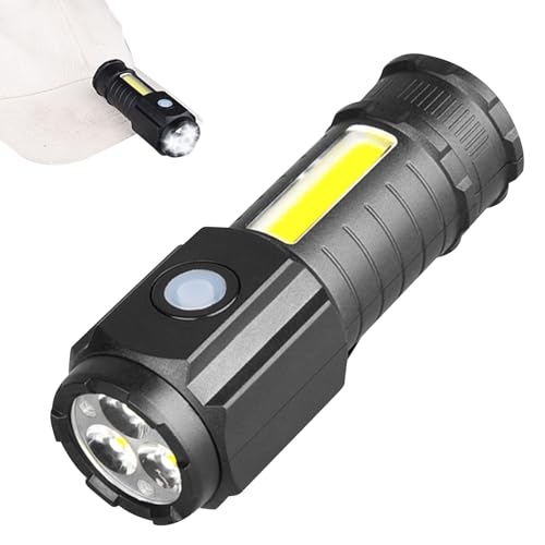 Piccola Torce LED - Potente Professionale | Torcia Portatile | Zoomabile Torcia Elettrica per Campeggio Emergenza Bambini Trekking Emergenza- Alimentato a Batteria