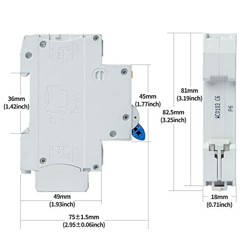 Elecnova Sfb1-63Hc 1P Miniature Circuit Breakers Din-Rail Mounted Mcb 50/60Hz Current Of 40Amp Voltage 400V Overload, Thermal Magnetic Trip Short-Circuit Protection Of Lighting #TOP5