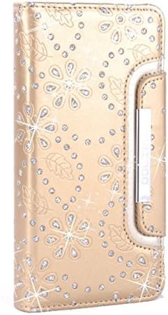 iPhone 6 Plus Case, iPhone 6S Plus Wallet, HESPLUS Bling Sparkle PU Leather Flip Folio [Detachable] Wallet Cover Magnetic with Card Slot Holder for iPhone 6 Plus/iPhone 6S Plus 5.5 Inch - Gold