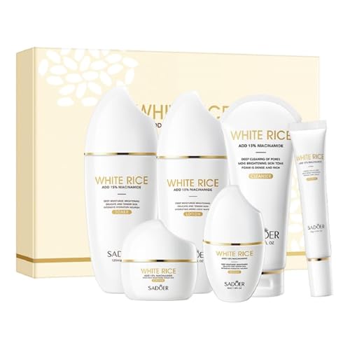 For Sadoer White Rice Vitamin B3 Facial Skincare Set,Deep Cleansing
