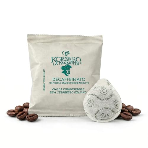 Cialde Caffè Korsaro: Miscela Decaffeinato - 100 Cialde Ese 44 Imbustate Singolarmente. Caffè Artigianale Compatibile Con Macchina Caffè Cialde. Selez