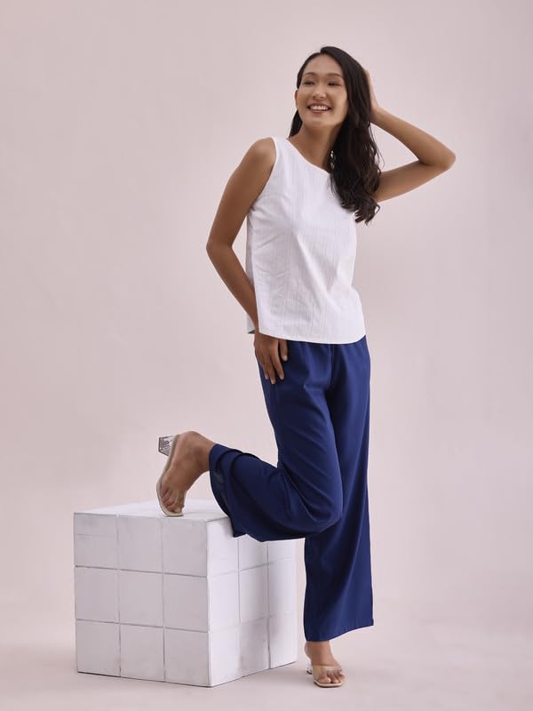 Image of GO COLORS Soft Viscose Basic Palazzo Full Length for Women| Breathable, Mid Rise, Relaxed Fit
