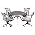 5 Piece Aluminum Outdoor Dining Set for 4, 4 Cushioned Swivel Rocker Chairs and 48 inch Round Alum Casting Table with Umbrella Hole, All-Weather Patio Furniture Set for Backyard Patio Lawn Garden