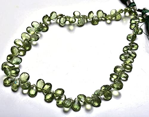 Apatite verte AAA perles facettées poire 6-7mm de qualité gemme pour bijoux