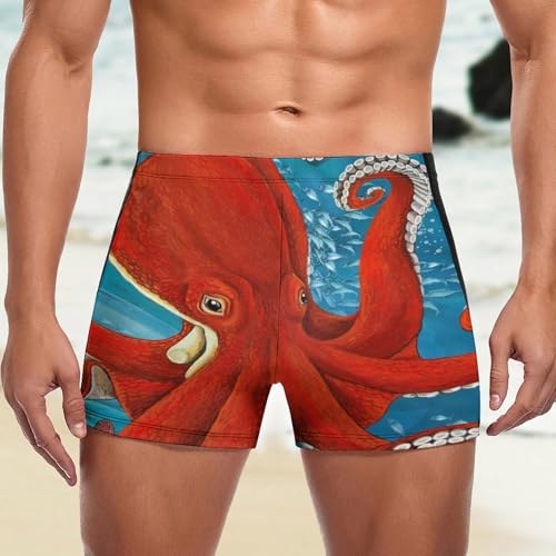 Swim briefs homme rouge résistant au chlore avec cordon de serrage