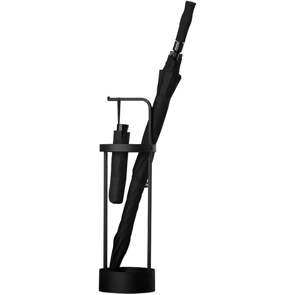 SBJKLYRN umbrella stand, Black Minimalist, Office with Base, Umbrella Bin Easy to Clean