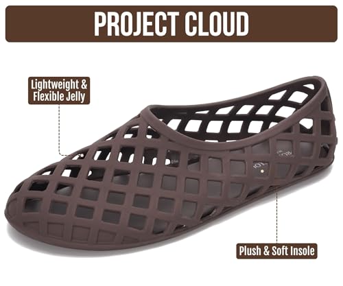 Image of Project Cloud Jelly Shoes Women - Lightweight & Water-Resistant Women's Flats Sandals - Non Slip Womens Shoes - Perfect Summer Jelly Flats for Women 2026 (Jellz)