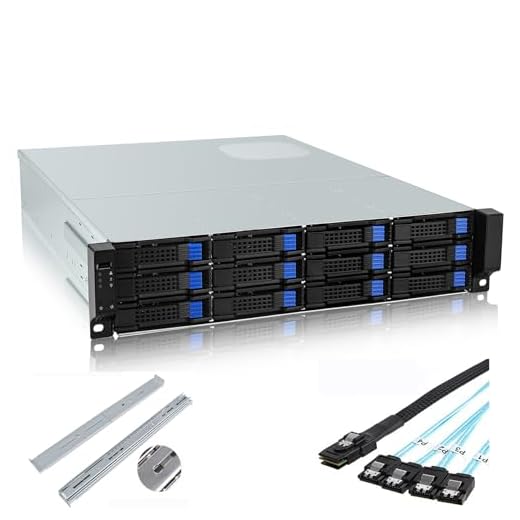 RackChoice M-ATX/Mini-ITX 2U Rackmount Depth 21.5" Server Chassis 6Gbps hotswap 12bays Support ATX PSU with 120mm Fan, Include Sliding Rail and Minisas to SATA Cables