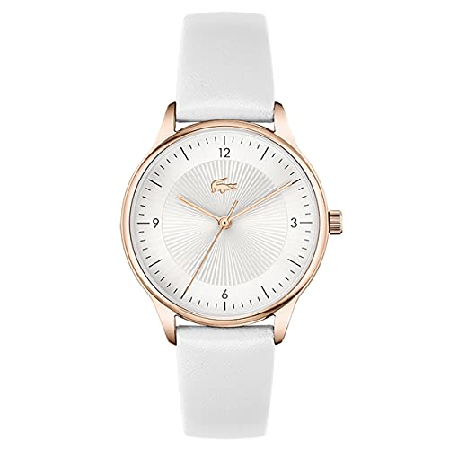 Lacoste Women's Silver White Dial White Calfskin Watch - 2001169