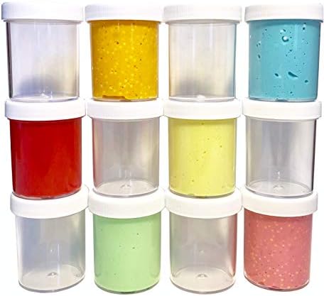 Slime Storage Jars 4 oz - (Available in 8 and 15 Packs) - Clear All Purpose containers - for All Glue Putty Making - Art, Craft and Hobby Storage containers … (15)