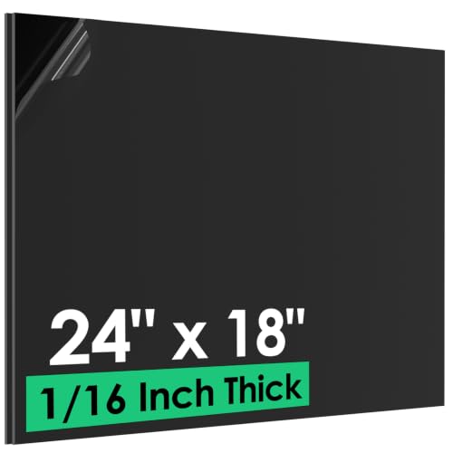 Image of CREGEAR ABS Plastic Sheet 1 /16 inch x 24 inch x 18 inch, 2 Pack | Black Rigid Thermoplastic Board for Crafts, DIY Projects, Dual-Surface (Textured & Smooth)