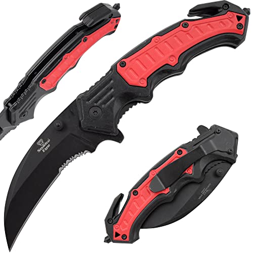 Snake Eye Tactical Assisted Karambit Style EDC Opening Metal Folding Hunting Camping Survival Knife - Snake Eye Tactical