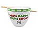 Boom Trendz Bowl Bop Miso Happy Japanese Ceramic Dinnerware Set | Includes 16-Ounce Ramen Noodle and Wooden Chopsticks Asian Food Dish For Home & Kitchen Kawaii Anime Gifts, Green