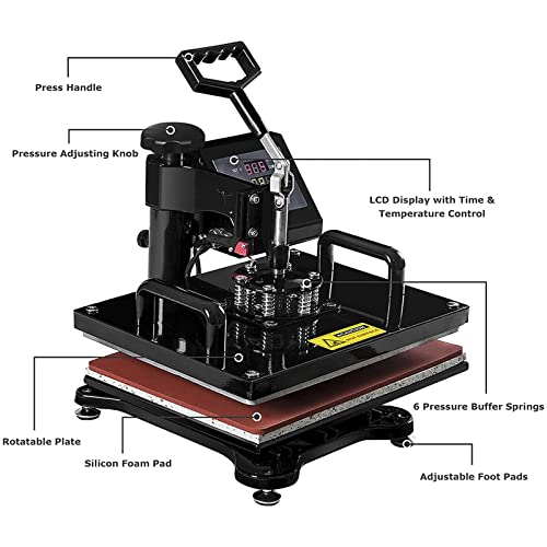 Heat Press 8 en 1 Máquina para Sublimación 29x38 cm miniatura 5