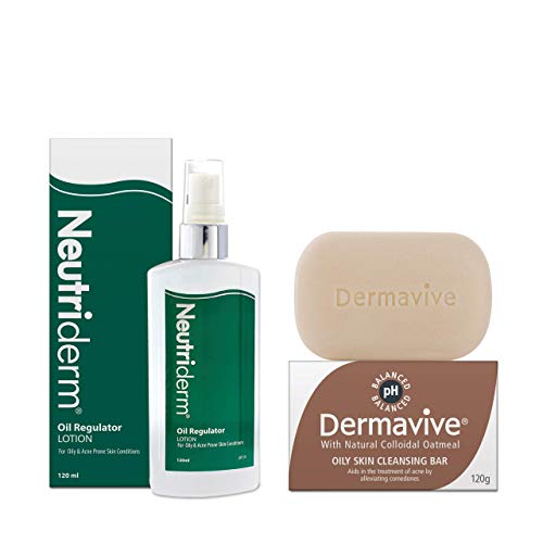 Neutriderm Oil Regulator Lotion - Maximum Oil Control for Oily, Acne-Prone Skin & Sensitive Skin, 120 ml (Oily Skin Bundle)