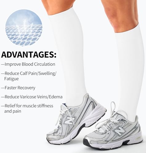 Image of Copper Compression Socks Women & Men Circulation(6 pairs) - Best for Running, Nursing, Hiking, Recovery & Flight Socks