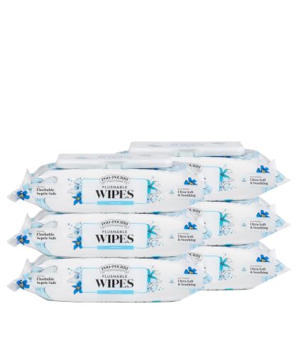 Image of Poo~Pourri Flushable Wipes Unscented 6-Pack (300 total), Septic Safe