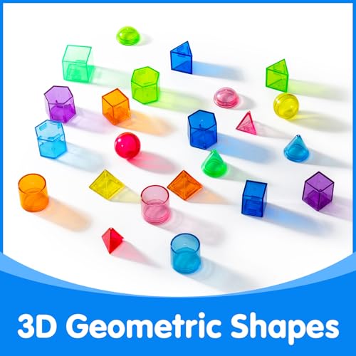 Image of 100 Pcs 3D Shapes for Teaching - Light Table Toys