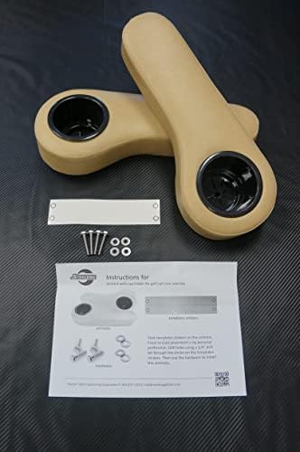 Steeleng EZGO/Club Car/Yamaha Golf Cart Rear Seat Arm Rest Cushion Cupholder (TAN)