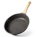 Antihaft Pfanne Bratpfanne Beschichtet 28cm, Granit Pfannen Nonstick Frying Pan mit Soft-Touch-Kunststoffgriff, Beschichtete Pfanne Für Gasherd Induktion (Grau)