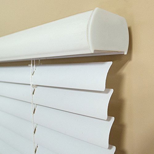 Vinyl Mini Blinds 1-Inch Cordless Room Darkening Blind For Windows - Starting At $9.97 - (Over 1,400 Add'l Custom Sizes) Vinyl Blinds, Mini Blinds, Window Blinds Cordless, White - 26" W X 48" H #TOP2