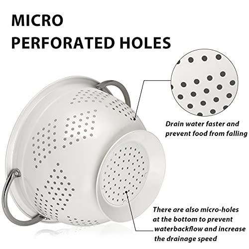 Hillbond HB-K03N Colander Set Of 3, 1.5, 3, 5 Qt Powder Coated Metal Strainers thumb #4