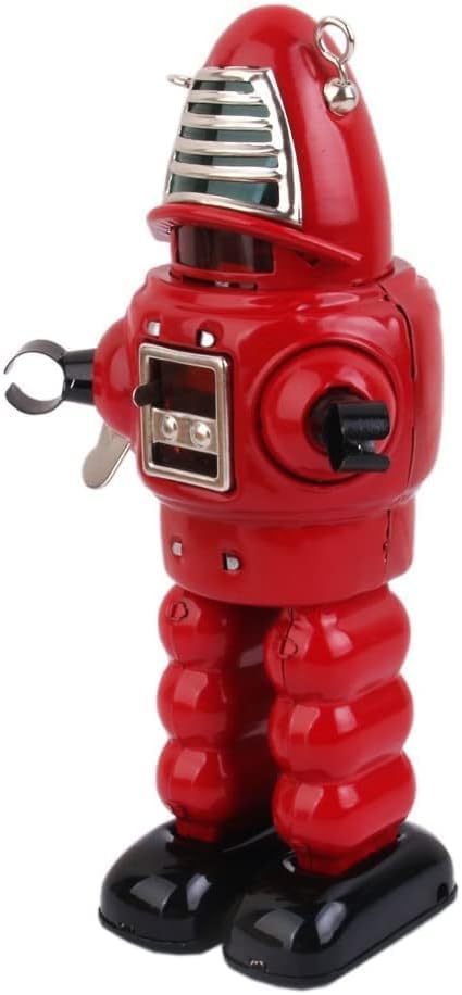 Amazon.co.jp: レトロ ブリキ製 玩具 ネジ巻式 ロボット （レッド