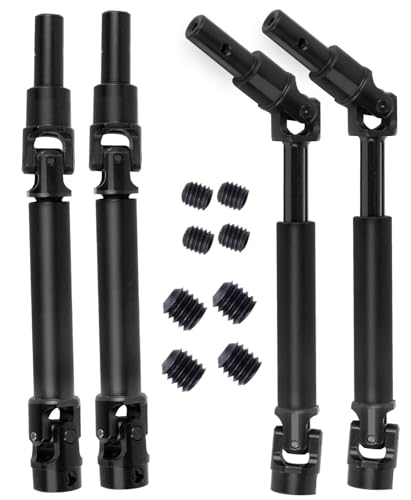 hopsupRC #45 Steel Drive Shaft CVD Upgrades Part for 1/8 Mojave 4X4 4S BLX RC Car,Stainless Front Rear Driveshaft Axles Hops up,4PCS Black
