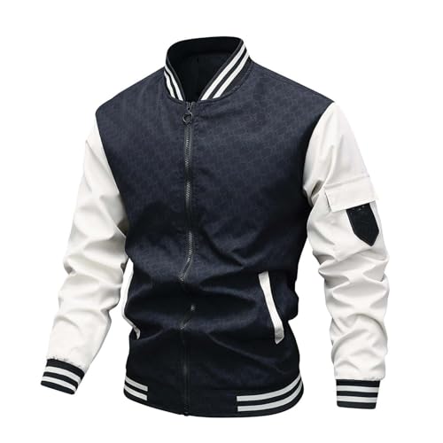 Duohropke Bomber Jacket Men's College Baseball Jacket Patchw