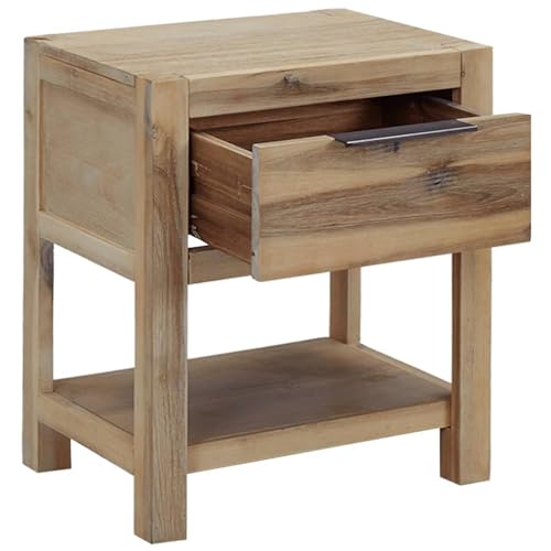 Table de chevet en acacia solide lot de 2 meuble d'appoint chambre - 4