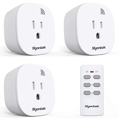 Syantek Remote Control Outlet Wireless Light Switch for Household Appliances, Expandable Remote…