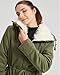 MEWOW Women's Winter Mid Length Thick Warm Faux Lamb Wool Lined Jacket Coat (L, ArmyGreen)