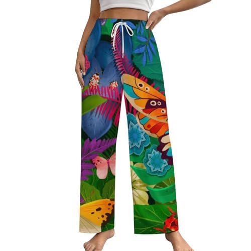 Pantalon de pyjama femme en taille S avec poches bas de nuit Nature