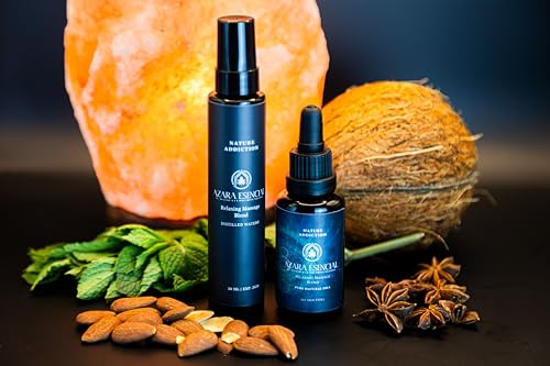Mezclas de aceites prensados en fríos sin refinar para masajes relajantes para el cuerpo, con aguas destiladas, 30ml de aceites / 30 ml de aguas destiladas