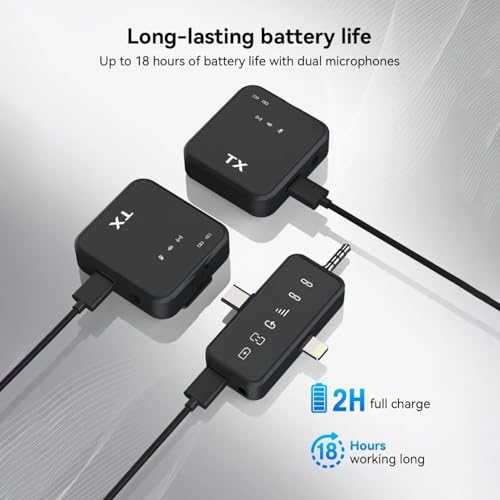 Image of DDLC Dual Wireless Lavalier Microphone for Android & iPhone | Noise Cancellation | Plug & Play | Mini Clip Mic for Video Recording | Vlogging & Live Streaming with Charging Case (F11)