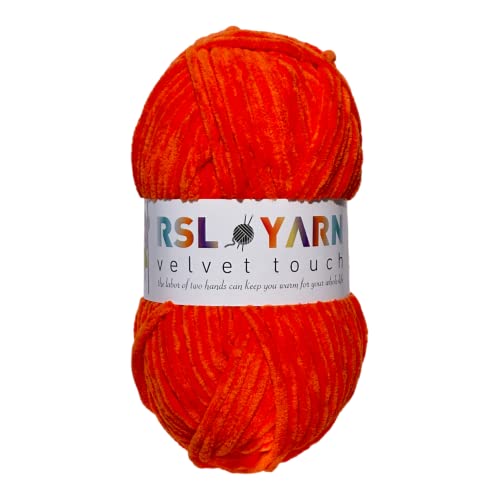 Rsl Yarn Velvet Yarn 2 Skeins 100G(132Yds) Yarn For Crocheiting Crochet Yarn 120M Crochet Yarn Baby Yarn Blanket Yarn Chenille Yarn Thick Yarn Knitting Yarn Soft Yarn Amigurumi Yarn Plush Yarn (122) #TOP1