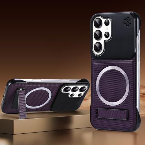 Coque d'aromathérapie Samsung S25+ violette magnétique sans bordure et support intégré
