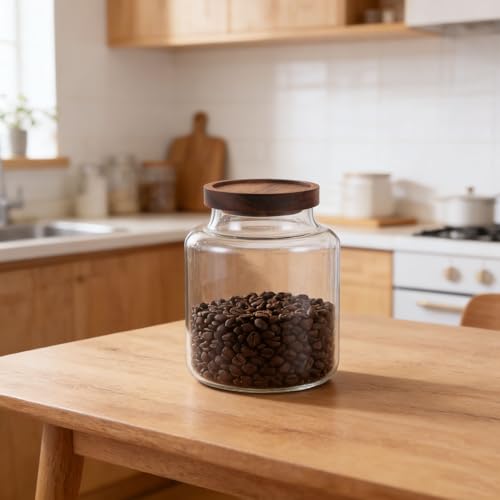Frasco de vidrio de alta calidad de 2000 ml con tapa de madera 8