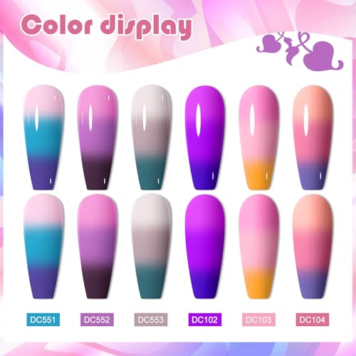 Set de 6 esmaltes de uñas térmicos cambio de color miniatura 6