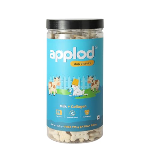 Image of Lamb with Ashwagandha & Milk with Collagen Dog Biscuits Combo for Puppies & Adult Dogs, All Breeds | Oven-Baked Crunchy Dog Treats & Biscuits | Pack of 2 Flavours | 845g x 2