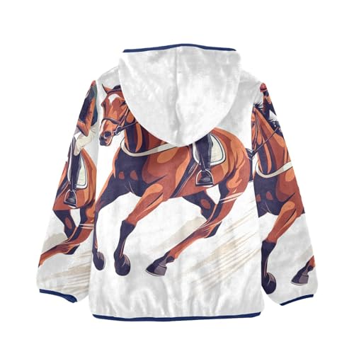 Equine Sport Girls Fleece Jacket Girls Fall Jacket Girls Zip Up Hoodie Girls Sherpa Jacket 2-10T2