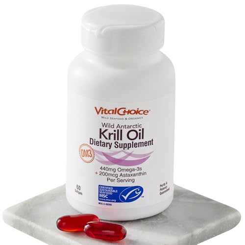 Vital Choice MSC Wild Antarctic Krill Oil Dietary Supplement, 60 Softgels