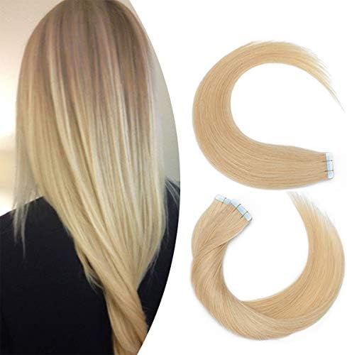 40 pcs Tape in Hair Extensions Human Hair Black Full Head - 100% Real Remy Natural Hair Straight Skin Weft (12 inches 80g, #1 Jet Black)
