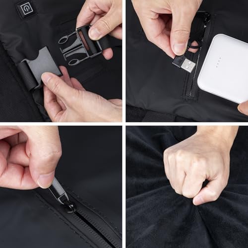 Rechargeable Heated Hand Warmer Pouch with 10000mAh Power Bank, 3 Heat Settings Electric Hand Muff for Outdoor Activities - image 4