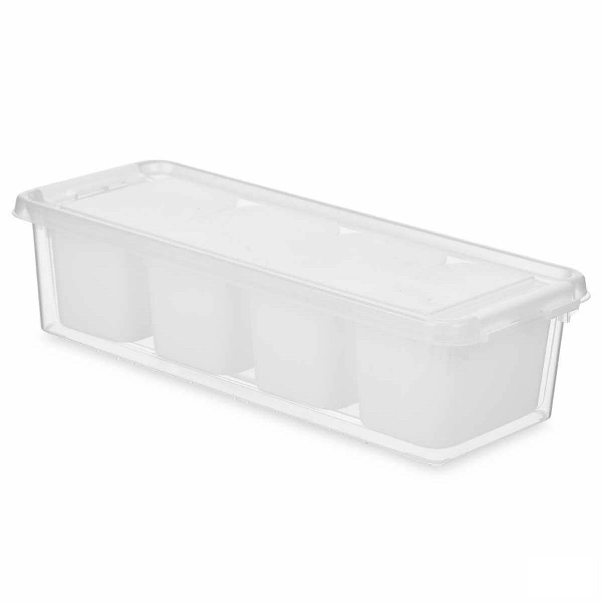 Organizador para nevera Kinvara transparente de 37,5 cm en pack de 12 unidades