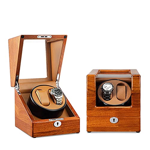 Enrouleur à double montre en bois verni, le cadeau idéal pour montre automatique
