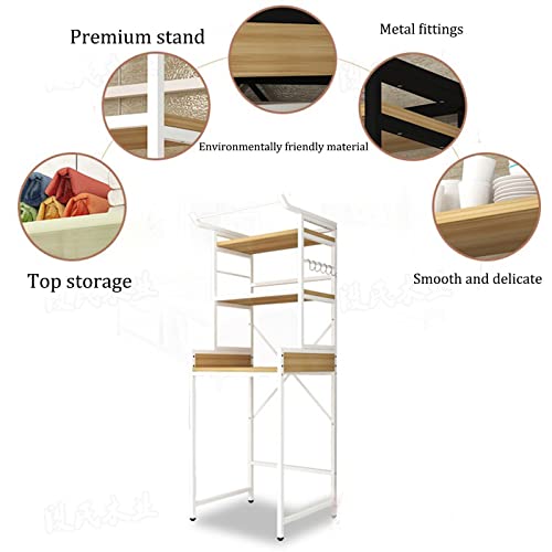 Neochy Bathroom Storage Shelves,Washer Storage Frames Floor Standing For Over Toilet,Metal Thickened Steel Tube Washinghine Rack,Metal Thickened Steel Tube Washinghine Rack Bathroom/Wood Color #TOP5