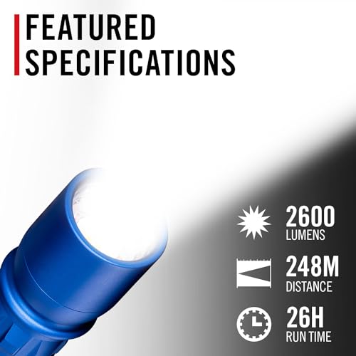 Coast XP11R 2600 Lumen USB-C Rechargeable LED Flashlight with Slide Focus® and Pure Beam® Focusing Optic, 4 Light Modes, Blue - Thumbnail 2