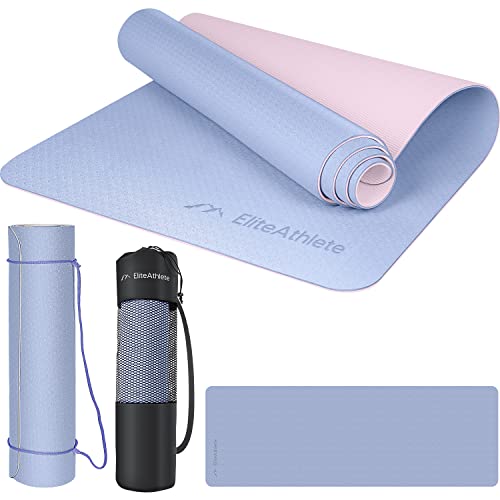 EliteAthlete Yogamatte - Sportmatte - Fitnessmatte - Gymnastikmatte gepolstert & rutschfest für Fitness, Pilates - Yoga Matte - 183 cm x 61 cm x 0.6 cm - Trainingsmatte inkl. Transportgurt + Tasche EliteAthlete Yogamatte - Sportmatte - Fitnessmatte - Gymnastikmatte gepolstert & rutschfest für Fitness, Pilates - Yoga Matte - 183 cm x 61 cm x 0.6 cm - Trainingsmatte inkl. Transportgurt + Tasche